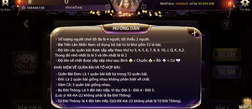 Thủ thuật tham gia bách chiến bách thắng game bài Tiến Lên