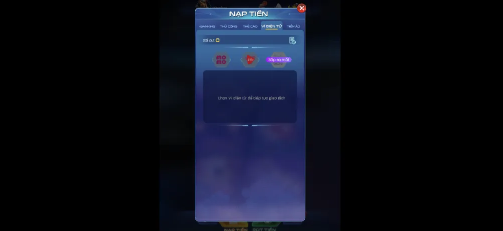 Nạp tiền qua code pay